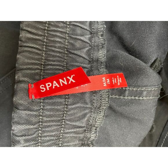 Spanx Women's M Gray Pant Twill Jogger Skinny Leg Slash Pockets Stretch Casual - Picture 5 of 8